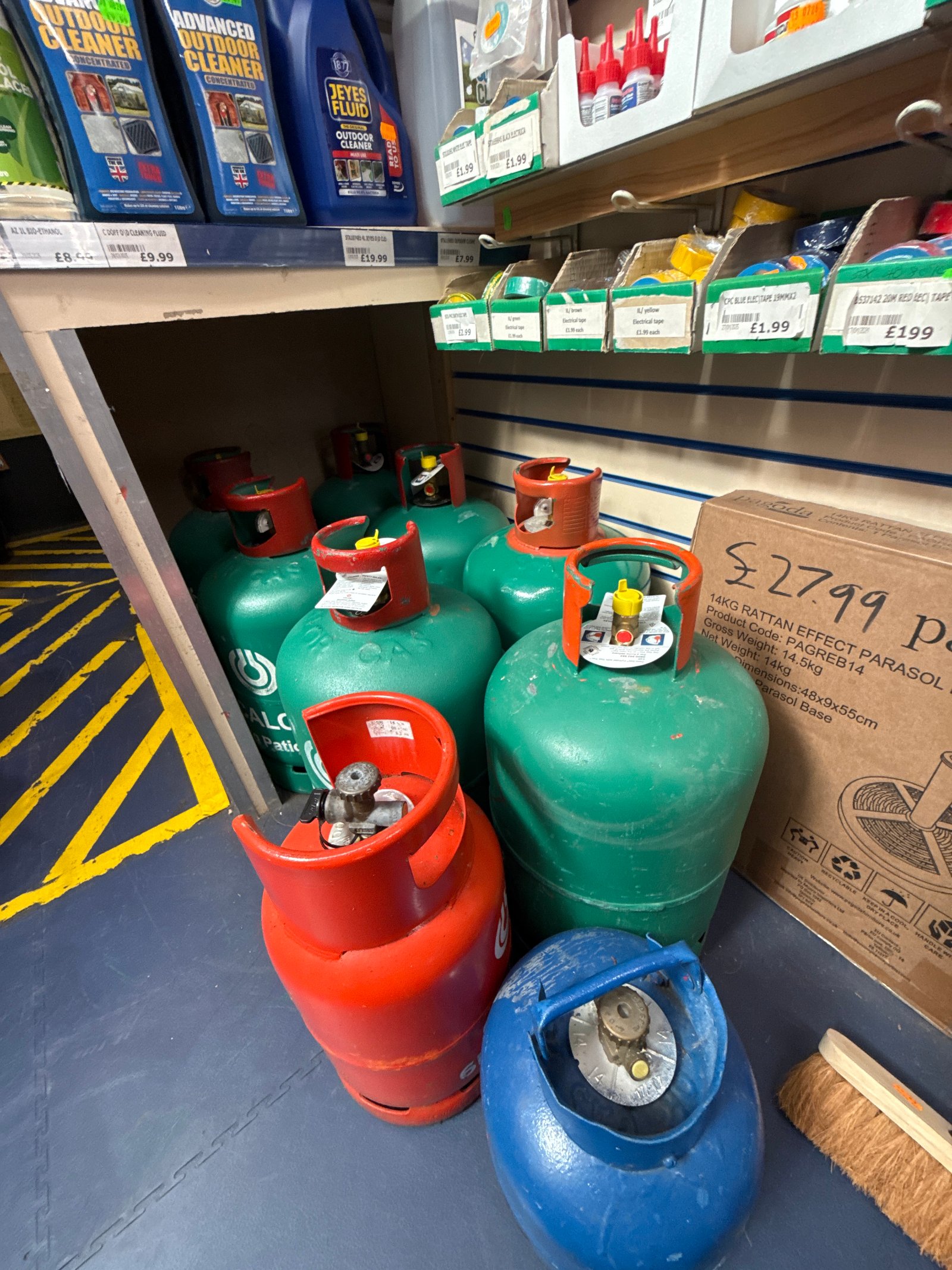 Inside Fix-it DIY & Hardware, with shelves stocked floor to ceiling